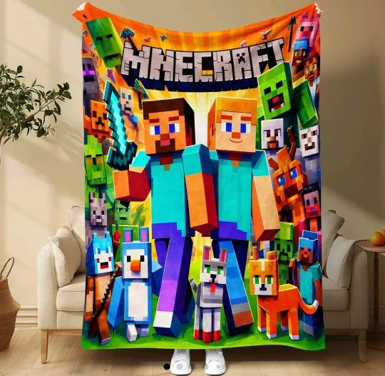 Minecraft Fleece Blanket  Christmas Stocking Filler