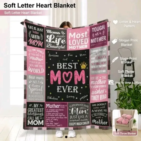 Discover Mothers Day Fleece Blanket Throw