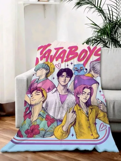Discover KPop Demon Hunters Saja Boys Fleece Blanket  Small Throw Travel Kids