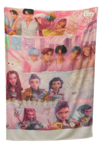 Discover K-Pop Demon Hunter Cozy Fleece Blanket with Anime Girl Group Graphics