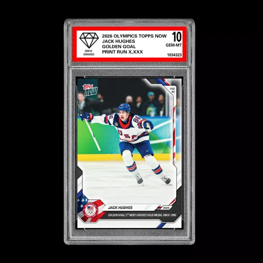 Discover Graded 10 Jack Hughes 2026 Olympics Topps NOW Card 18 Golden Goal Presale