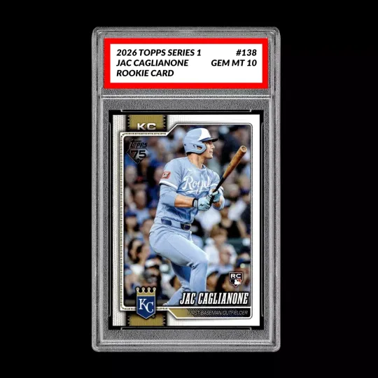 Discover Graded 10 Jac Caglianone #138  Rookie Card RC 2026  Topps Series 1 Royals