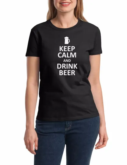 Discover Womens Keep Calm And Drink Beer Shirt Funny Drinking Party St Patricks Day Tee