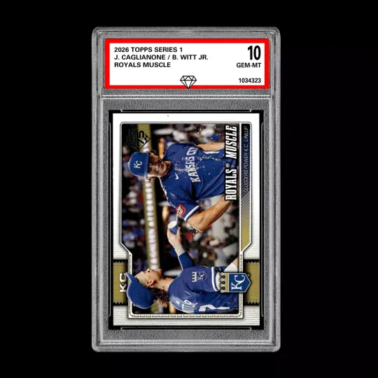 Discover Graded 10 Jac Caglianone / Bobby Witt Jr. 2026  Topps Series 1 Royals