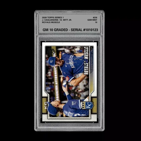 Discover Graded 10 Jac Caglianone / Bobby Witt Jr. 2026  Topps Series 1 Royals