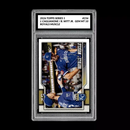 Discover Graded 10 Jac Caglianone / Bobby Witt Jr. 2026  Topps Series 1 Royals