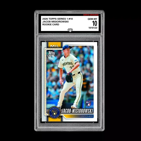 Discover Graded 10 Jacob Misiorowski #10 2026 Topps Series 1 Milwaukee Brewers