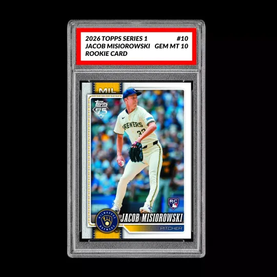 Discover Graded 10 Jacob Misiorowski #10 2026 Topps Series 1 Milwaukee Brewers