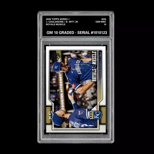 Discover Graded 10 Jac Caglianone / Bobby Witt Jr. 2026  Topps Series 1 Royals