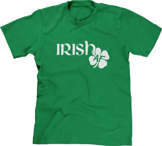 Discover Irish AF St Patricks Day Funny Drinking Bar Pub Crawl Clover Ireland Mens Tee