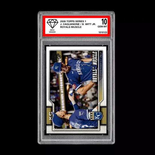 Discover Graded 10 Jac Caglianone / Bobby Witt Jr. 2026  Topps Series 1 Royals