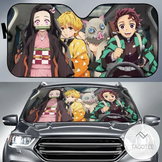Discover Personalized Demon Car Sun Shade Kimetsu no Yaiba Characters Windshield
