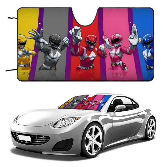 Discover Mighty Morphin Power Rangers Car Sun Shade for SUV Front Window