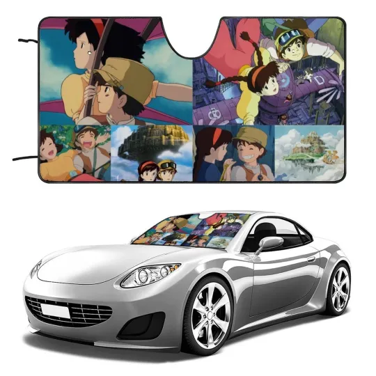 Discover Laputa Castle in the Sky Car Windshield Sun Shade for SUV and Truck
