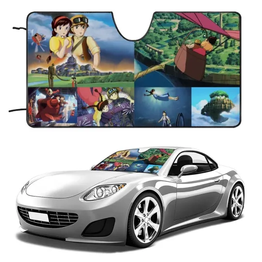 Discover Laputa Castle in the Sky Car Windshield Sun Shade for SUV Truck Front Window