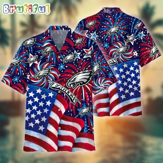 Discover Philadelphia Football Eagless Team Hawaiian Shirt Button Down Unisex Adults