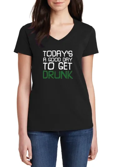 Discover Womens V-neck Funny Drinking Shirt St. Patrick’s Day Irish Beer Party Tee Lucky