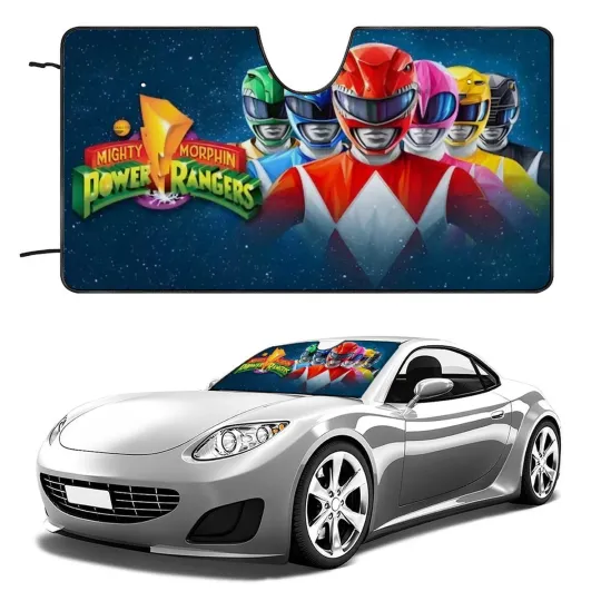 Discover Mighty Morphin Power Rangers Car Windshield Sun Shade for SUV