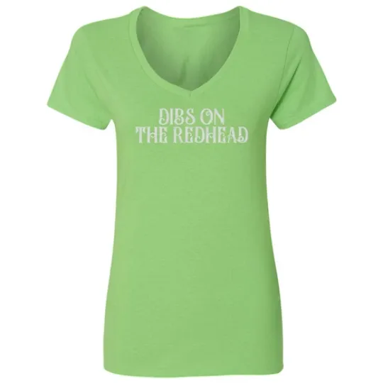 Discover Dibs On The Redhead - St Patricks Day Funny Drinking Ladies' V-Neck Tshirt