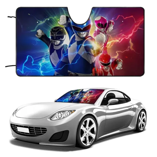 Discover Mighty Morphin Power Rangers Car Sun Shade for SUV Front Window
