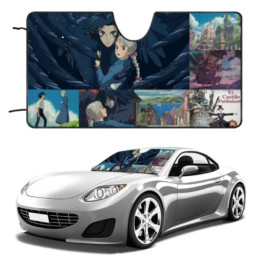 Discover Howl's Moving Castle Car Windshield Sun Shade for Truck SUV Car Front Window