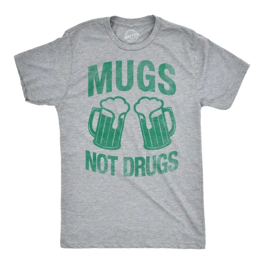 Discover Mens Mugs Not Drugs Funny Drinking T-Shirt Beer Party Bar Tee
