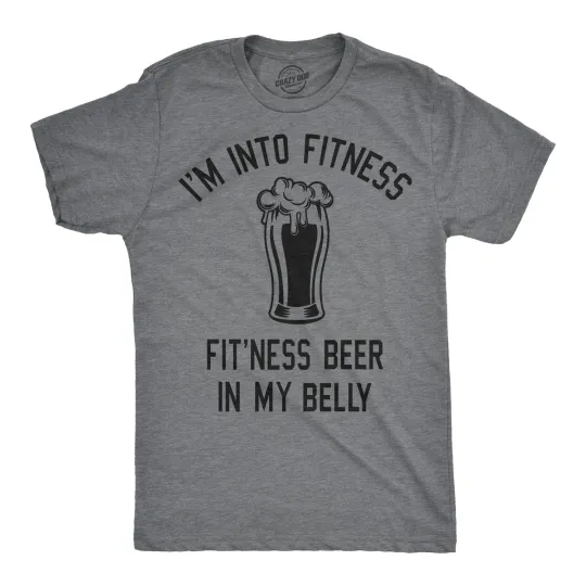 Discover Mens Im Into Fitness Fitting This Beer In My Belly T Shirt Funny Drinking Tee