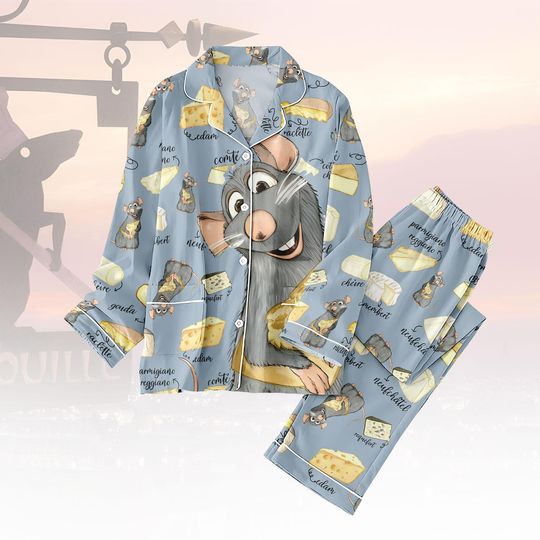 Discover Disney Ratatouille Long Thick Pajama Set, Rat Chef Thick Pajamas Long Pyjama, Remy Linguini PJm, Matching PJs Set, Gift for Kids