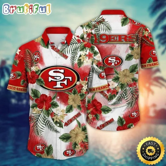 Discover San Francisco Football SF 49erss Team Hawaiian Shirt Button Down Unisex Adults