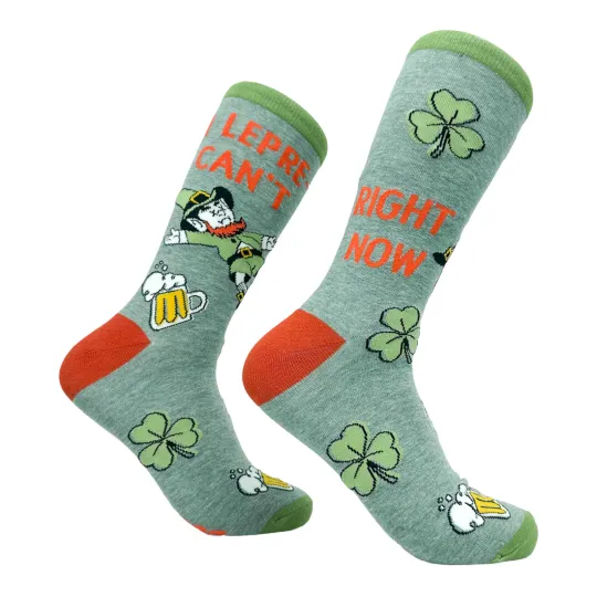 Discover Men's I Leprecant Right Now Socks Funny St Paddys Day Parade Drinking Leprechaun