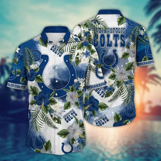 Discover Indianapolis Football Coltss Team Hawaiian Shirt Button Down Unisex Adults S-5XL