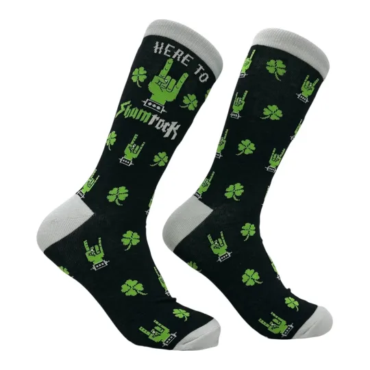 Discover Here to Shamrock Socks Funny Sarcastic St Patricks Day Graphic Novelty Footwear