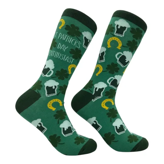 Discover St Patricks Day Enthusiast Socks Funny Sarcastic Saint Paddys Day Graphic