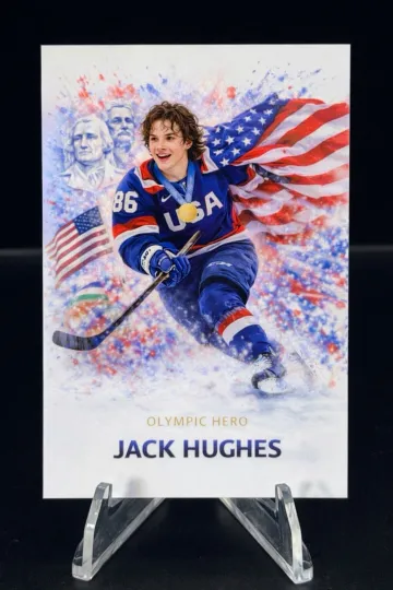 Jack Hughes USA Card Fan 2026 Winter Olympics Gold Medal Team Colorblast