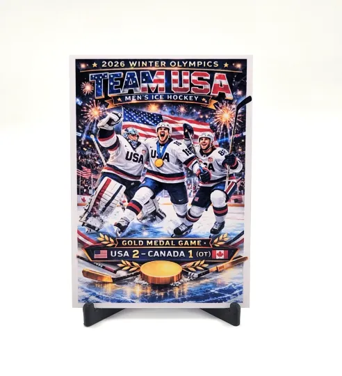 Team USA Men’s Hockey Gold Medal Game Winter Olympics Card 2026