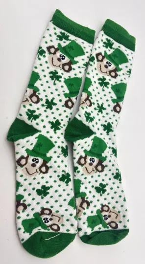 Discover St Patrick's Paddy's Day Green Socks Monkey Shamrock Clover Adult Unisex