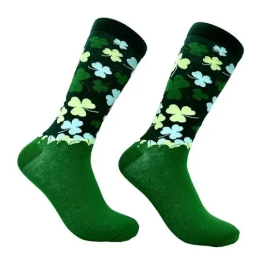 Discover Funny Socks for St Patricks Day Funny Irish Socks for One Size Falling Clovers