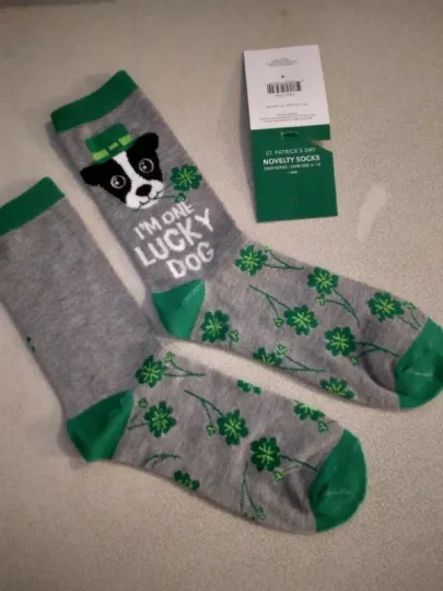 Discover St. Patrick's Day socks I'm one Lucky dog 278698