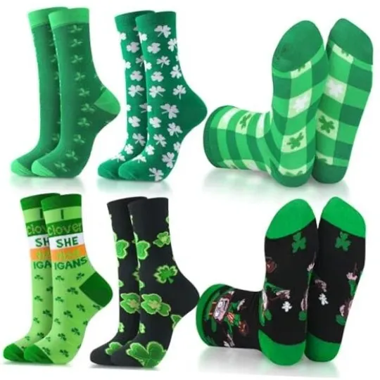 Discover 6 Pairs Men's St. Patrick's Day Socks Gift for Men Funny Green St. Paddy's