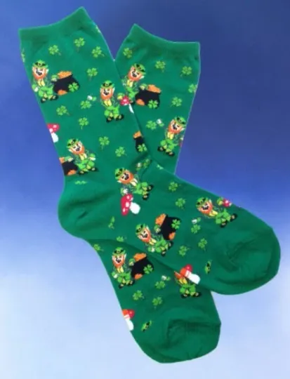 Discover NWT Leprechaun St Patrick's Day Women's Socks St. Patty's Day Novelty Socks