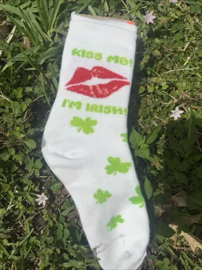 Discover St. Patrick's Day socks Kiss me I'm Irish  New W/out Tags