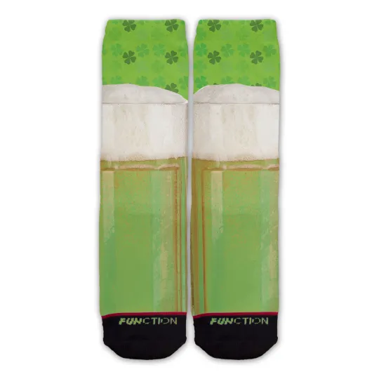 Discover Function - St. Patrick's Day Green Beer Fashion Socks Clover leaf shamrock gold