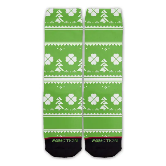 Discover Function - St. Patrick's Day Ugly 8 Bit Fashion Socks Clover leaf shamrock gold