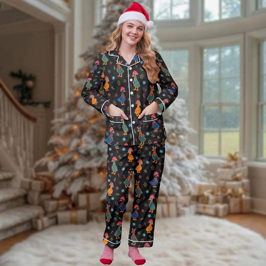 Discover Christmas Gnome Pajamas Set, Holiday Thick Pajamas, Xmas Pajama Set, Women Pajamas, Gift for Christmas Fan