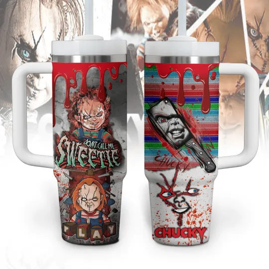 Discover Horror Doll Movie Tumbler with Handle