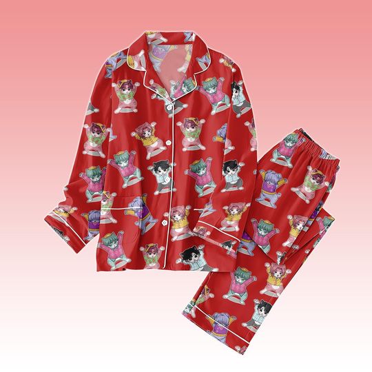 Discover Boys Demon Hunter Pajamas Set, Boys Pajamas Set, Saja Sleepwear, Demon Merch, Kpop Fan Gift, Music Boy Band Pajama Set, Christmas