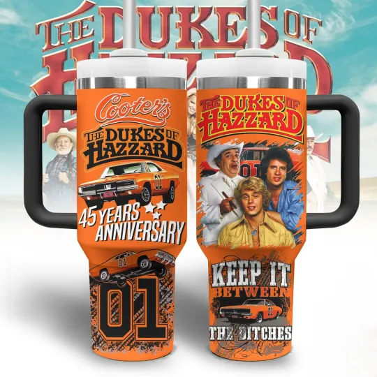 Discover 40 oz Handle Tumbler, Classic Southern Car TV Style, Durable Stainless Steel