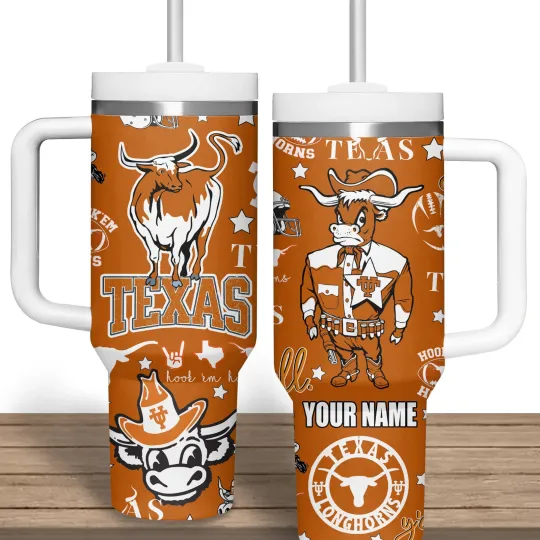 Discover Custom Texas College Football Tumbler with Handle