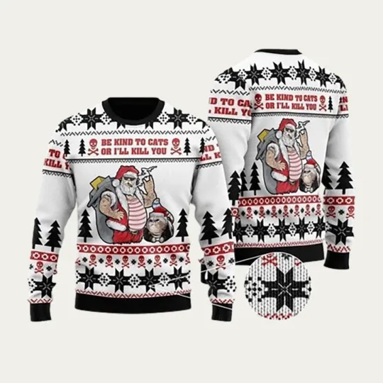 Discover Be Kind To Cats Ugly Christmas Sweater