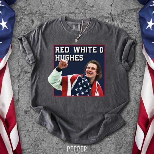 Discover Jack Hughes USA Hockey Golden Goal 2026 "Red, White & Hughes" Hockey T-Shirt
